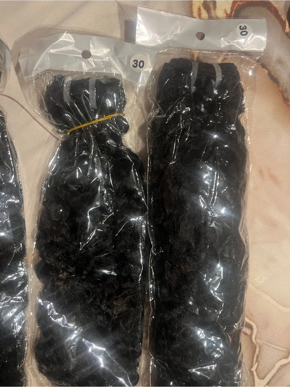 30” Human Hair Burmese bundles x3